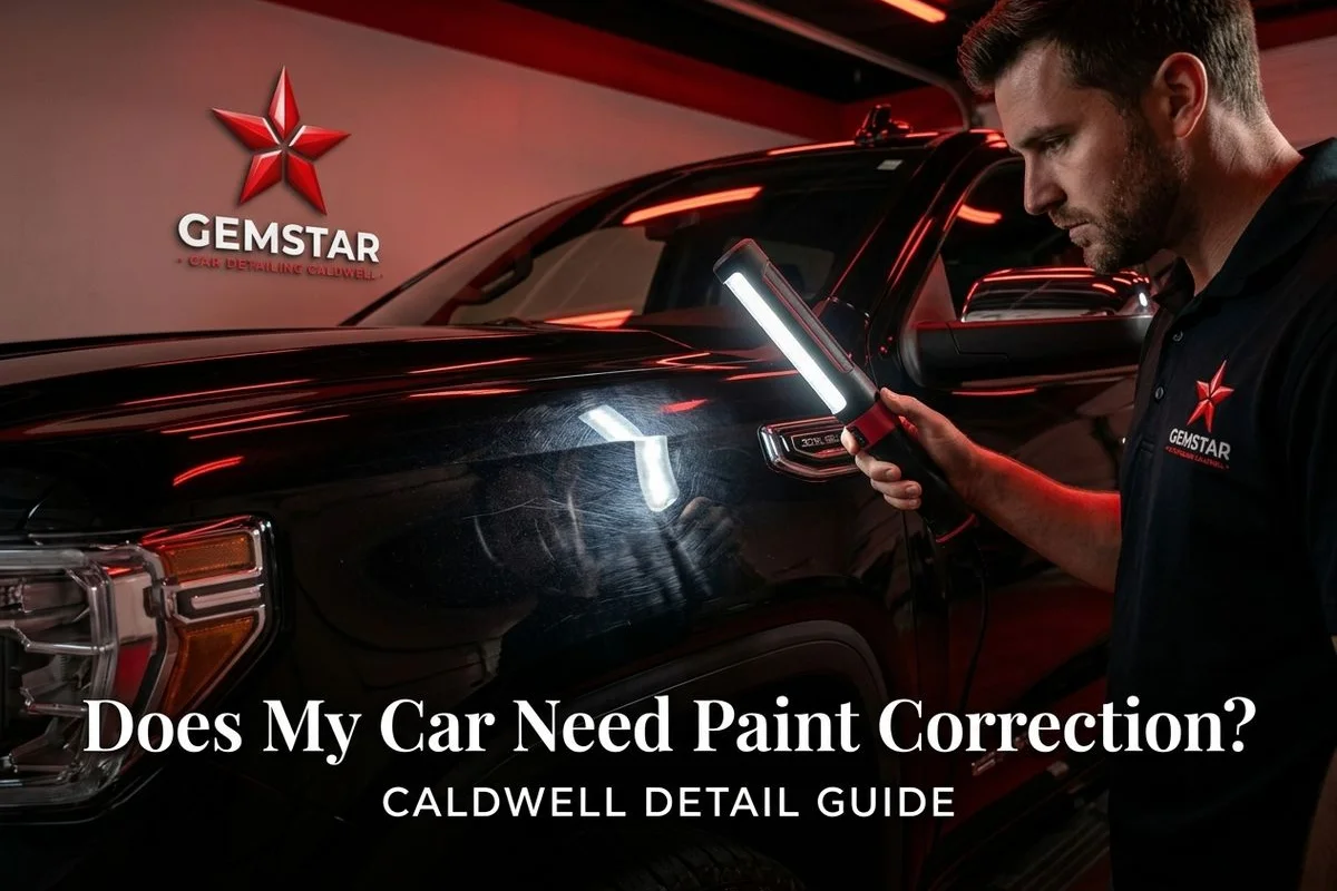 Direct sunlight inspection revealing swirl marks on dark paint