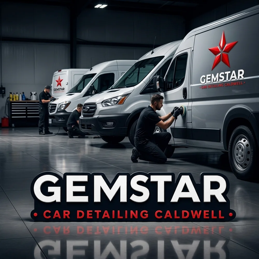 Fleet detailing row of contractor vans