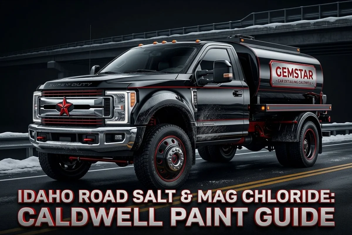 Idaho winter road treatment with magnesium chloride brine on Treasure Valley highways