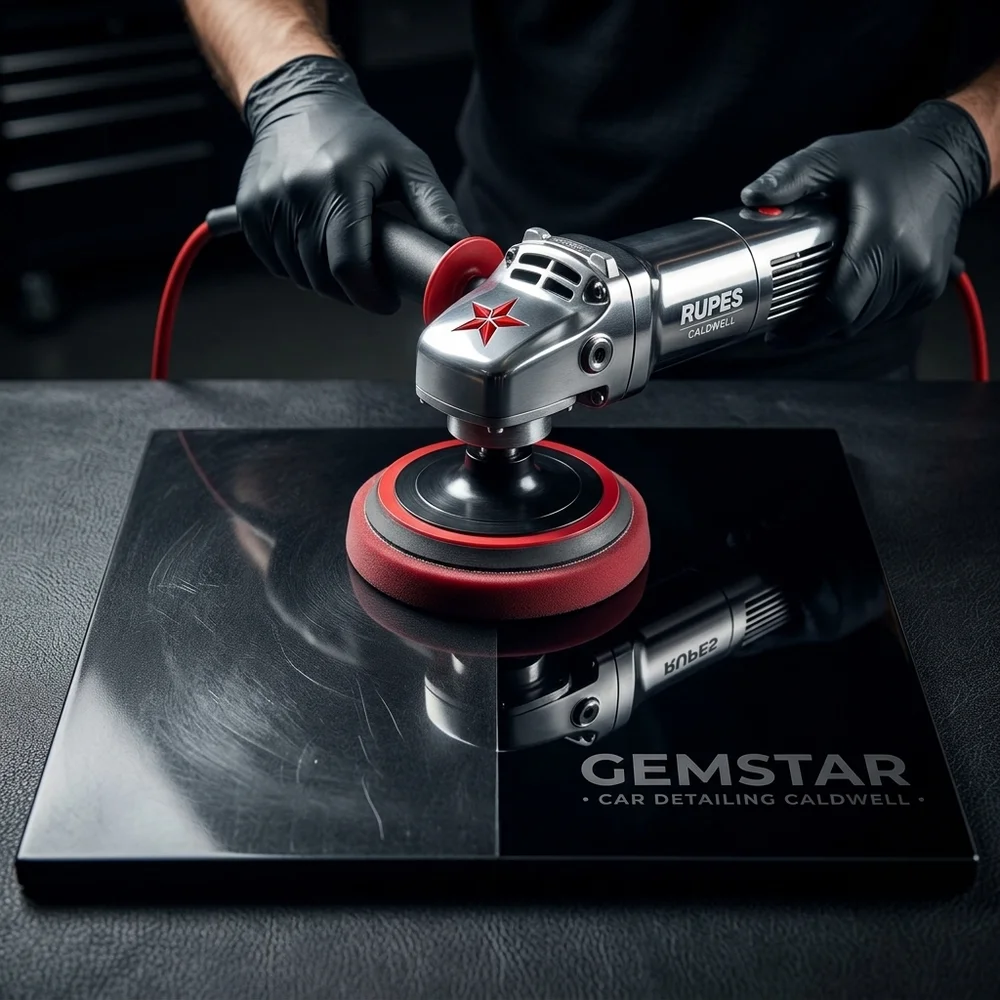 Paint correction with RUPES rotary polisher