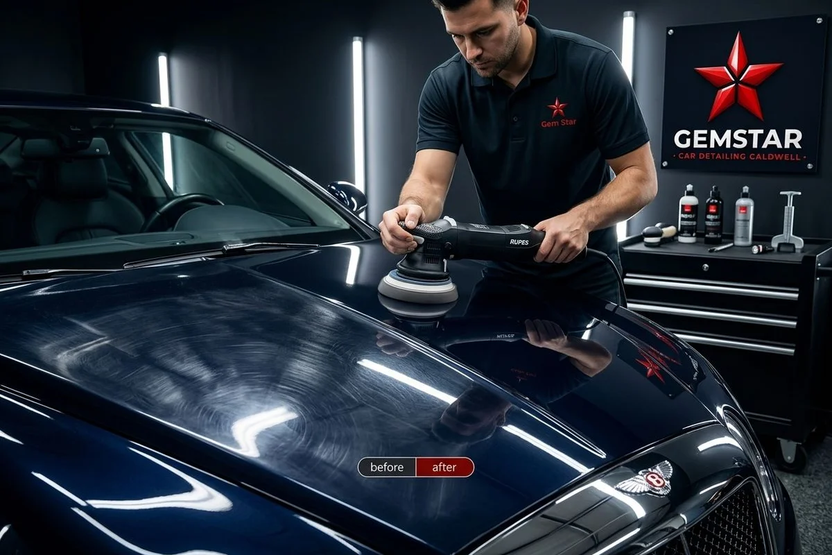 Multi-stage paint correction with rotary polisher