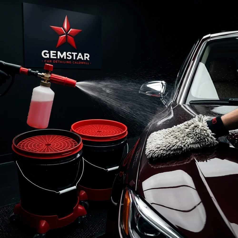 Two-bucket method foam wash setup